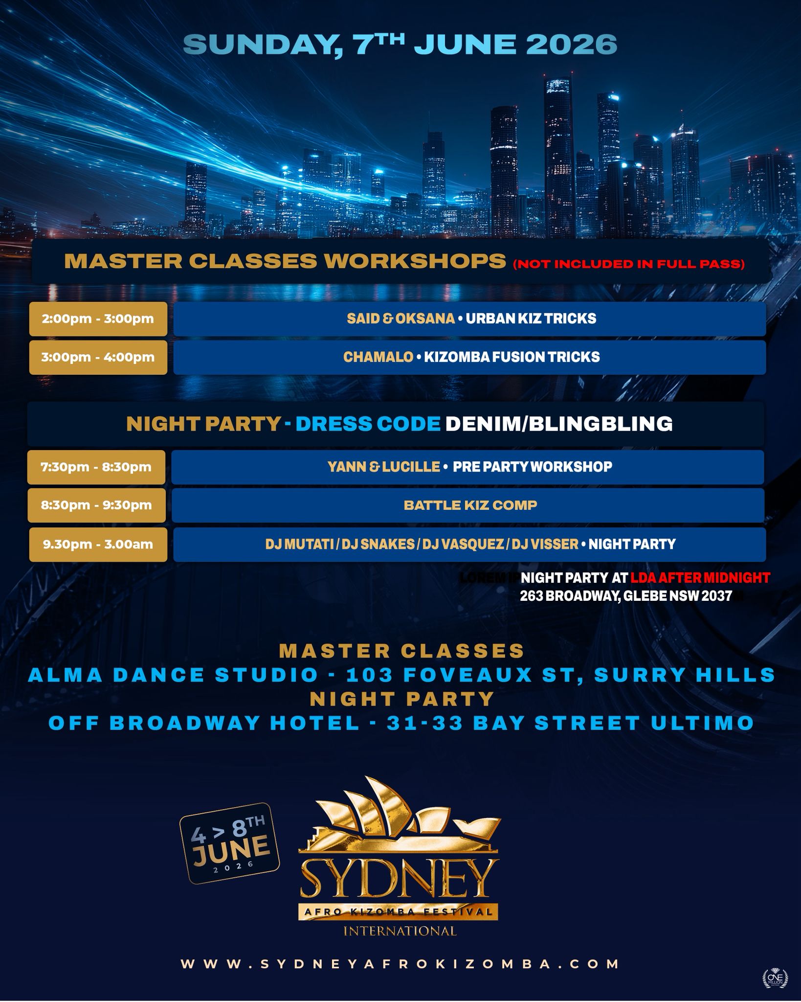 timetable - Sydney Afro Kiz 26 - 4