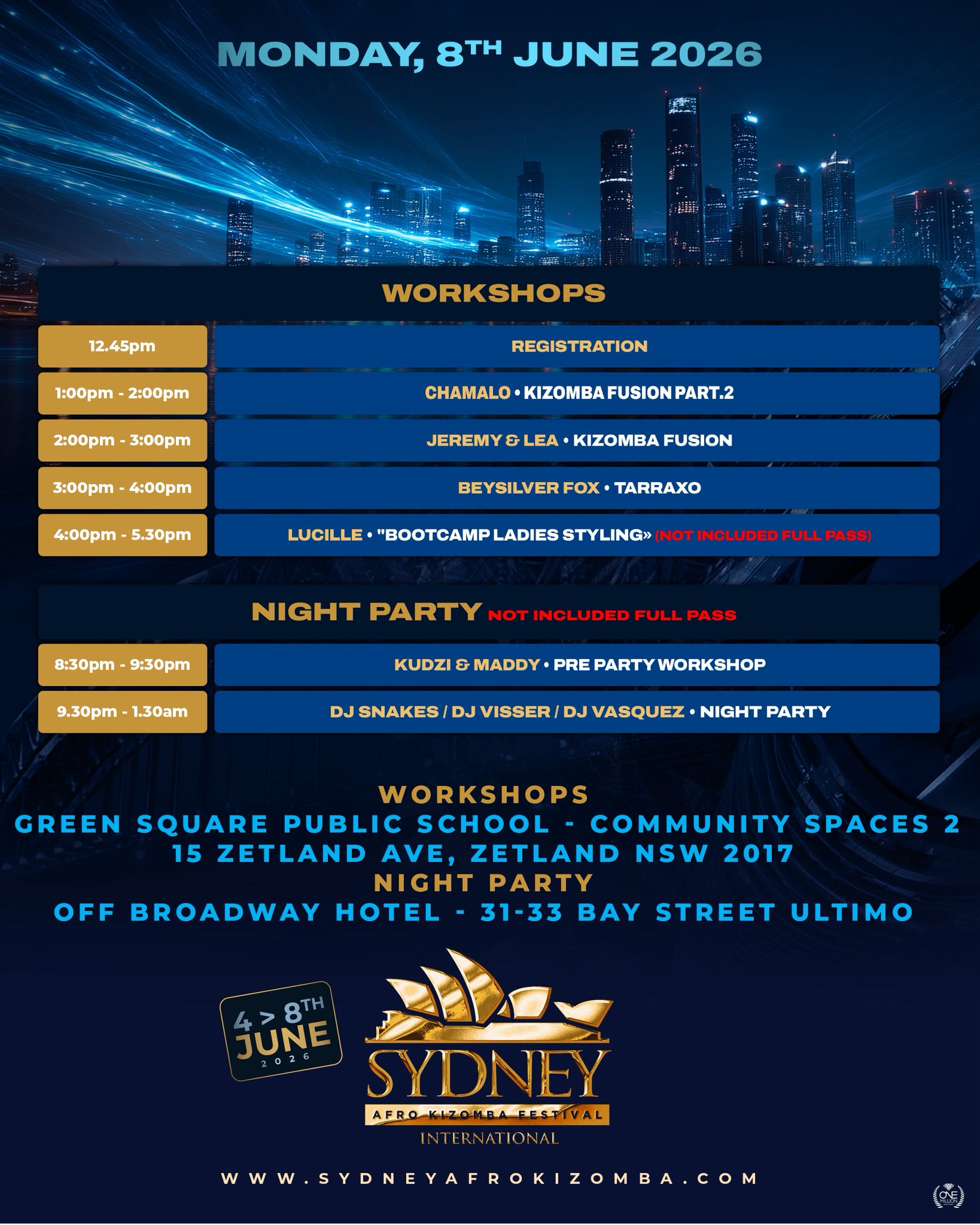 timetable - Sydney Afro Kiz 26 - 5